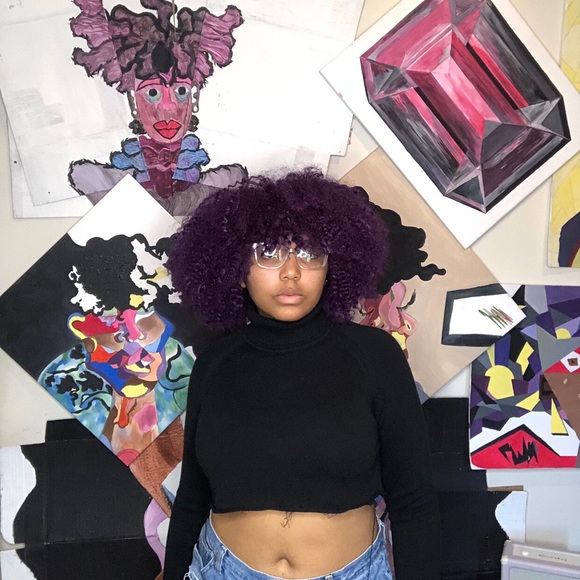 Cropped black knit turtleneck - Picture 2 of 4